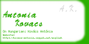 antonia kovacs business card