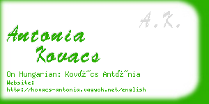 antonia kovacs business card